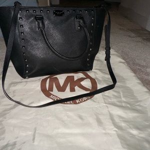 Michael Kors black studded convertible bag